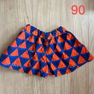 キッズ　スイカ柄　ショートパンツ　キュロット　90