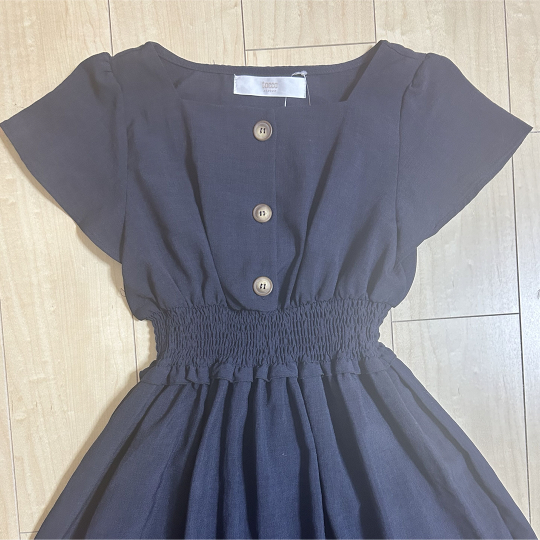 TOCCO closet(トッコクローゼット)のトッコクローゼット＊フロントボタンスクエアワンピース レディースのワンピース(ひざ丈ワンピース)の商品写真