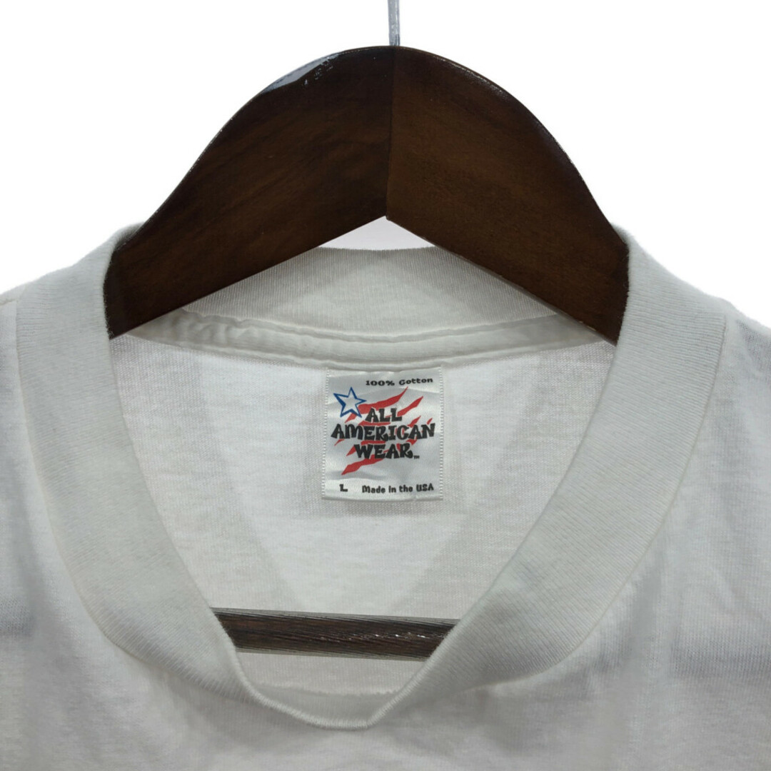 90年代 USA製 NFL テネシー・オイラーズ スティーブ・マクネア 半袖Ｔシャツ プロチーム ホワイト (メンズ L) 中古 古着 Q6403 メンズのトップス(Tシャツ/カットソー(半袖/袖なし))の商品写真