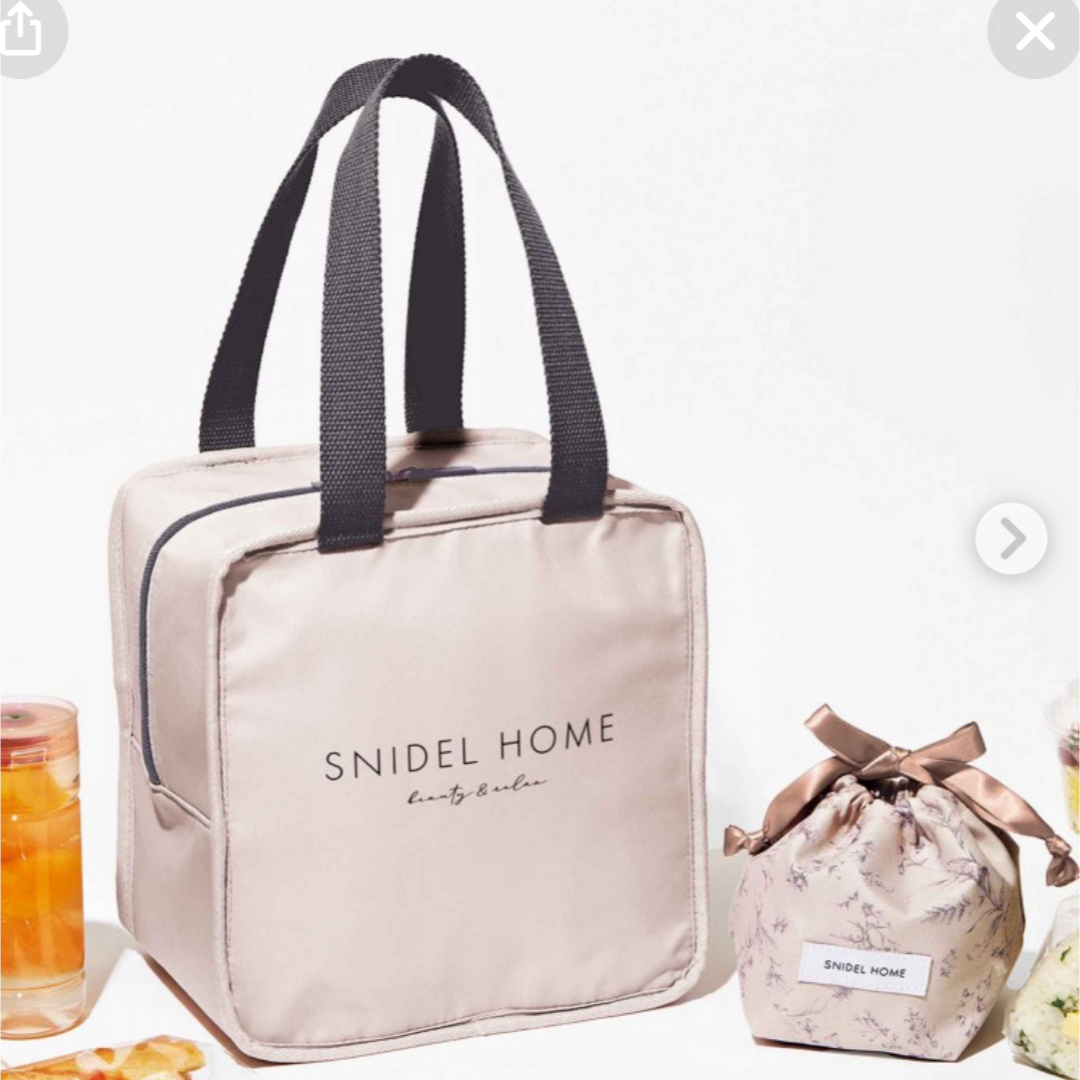 SNIDEL HOME(スナイデルホーム)のSweet 6月号付録　SNIDEL HOME 保冷バッグ、巾着2点セット インテリア/住まい/日用品のキッチン/食器(弁当用品)の商品写真