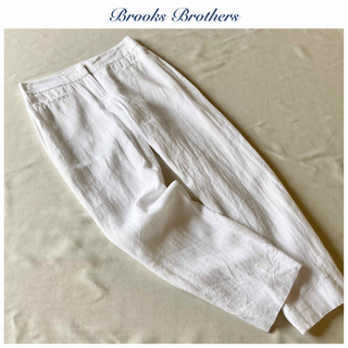 Brooks Brothers - ブルックスブラザーズ リネン ストレート パンツ 0 白 ホワイト