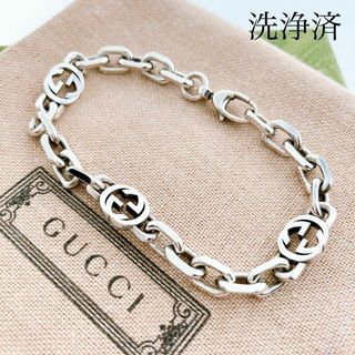 Gucci - 【洗浄済】グッチ GUCCI 925 ブレスレット シルバー メンズ SB54