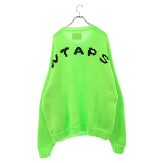 ダブルタップス(W)taps)のWTAPS ダブルタップス 23AW CREW NECK 01 / SWEATER / POLY. T-ROCK 232MADT-KNM04 ロゴ刺繍 クルーネックニットセーター ライトグリーン(ニット/セーター)