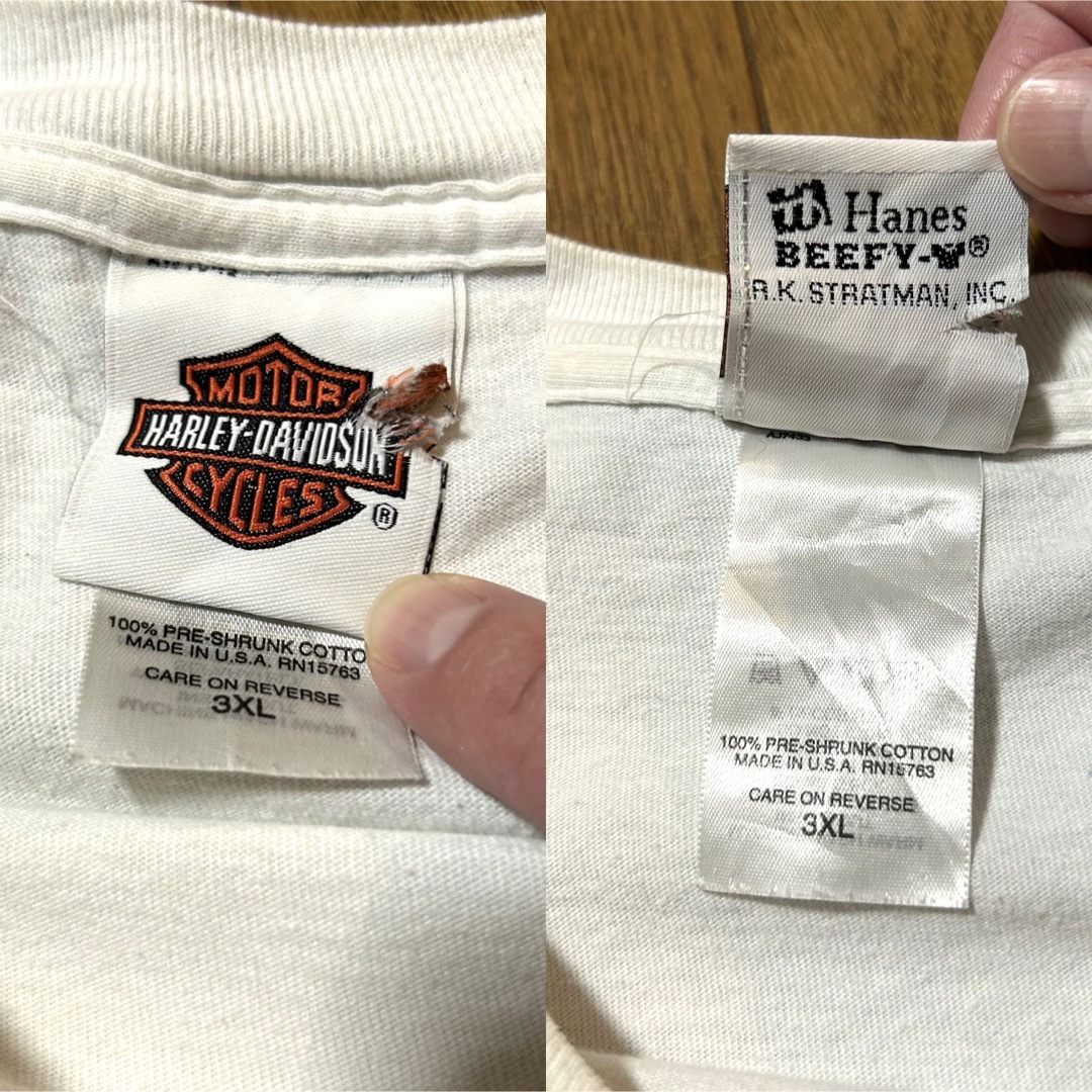 Harley Davidson(ハーレーダビッドソン)の超ビッグサイズ！USA製3XLサイズ！ハーレーダビッドソン 古着半袖Tシャツ 白 メンズのトップス(Tシャツ/カットソー(半袖/袖なし))の商品写真