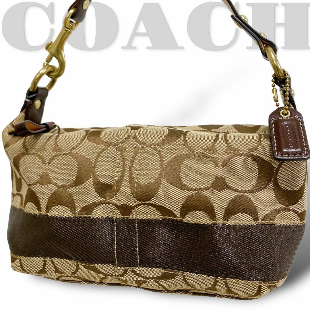 COACH(コーチ)の美品【COACH】アクセサリーポーチ ハンドバッグ シグネチャー 40024 レディースのバッグ(その他)の商品写真