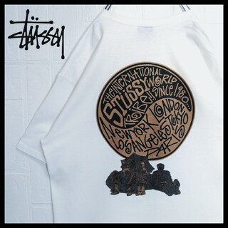 STUSSY - 《STUSSY/ステューシー》陰陽　ロゴ　アート　Tシャツ　バックプリント　黒