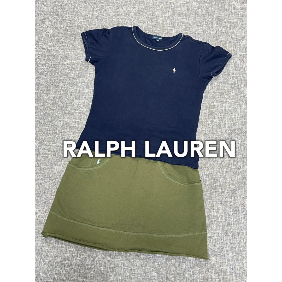 Ralph Lauren(ラルフローレン)のラルフローレン　 半袖Tシャツ&スカート　上下　2点セット　150 160 キッズ/ベビー/マタニティのキッズ服女の子用(90cm~)(Tシャツ/カットソー)の商品写真