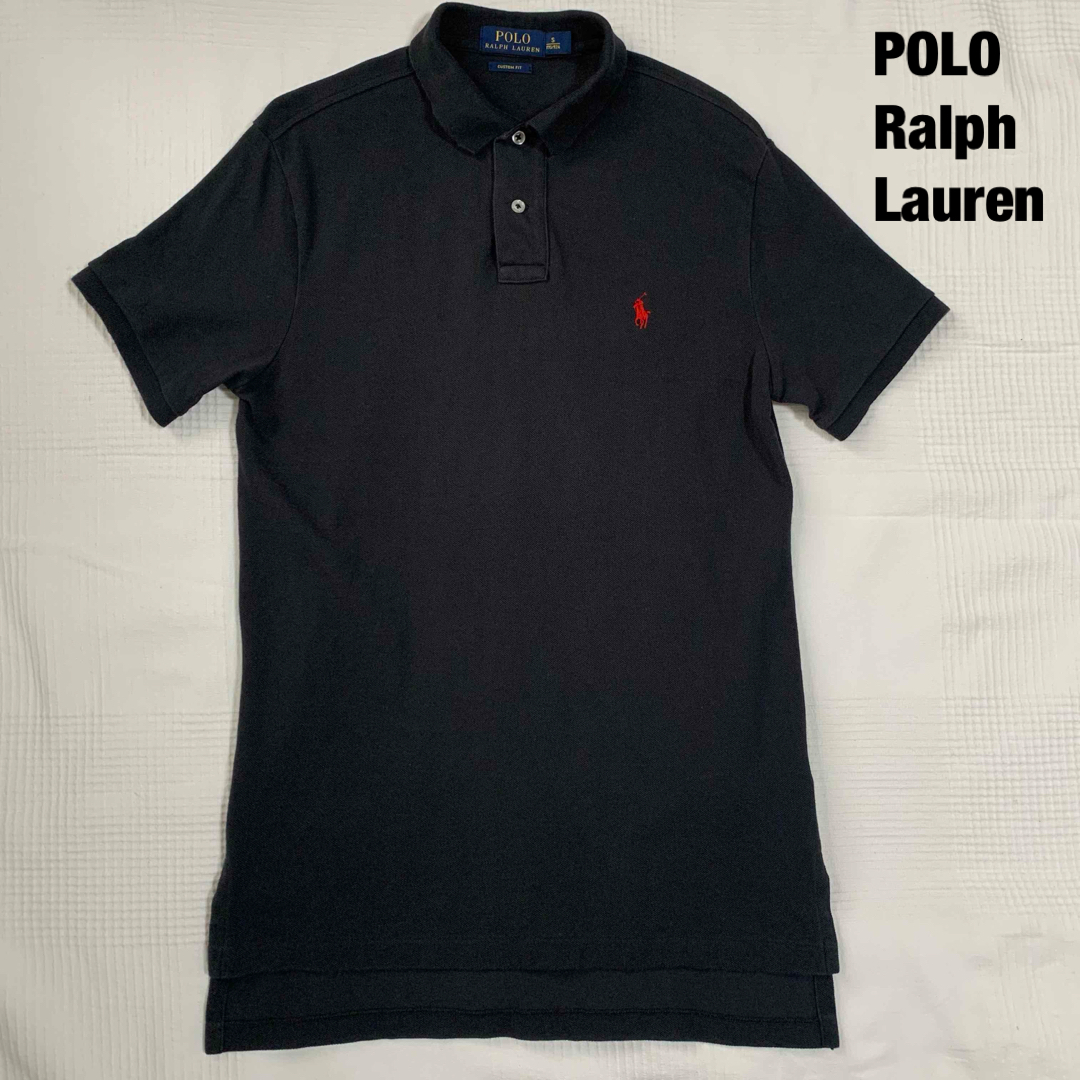 POLO RALPH LAUREN(ポロラルフローレン)のポロ　ラルフローレン　カスタムフィット　ポロシャツ　ブラック　レッドポニー メンズのトップス(ポロシャツ)の商品写真