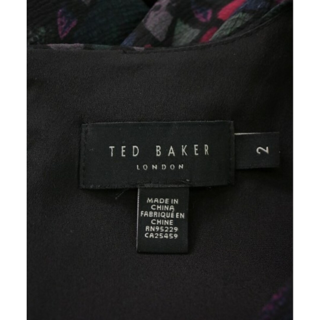 TED BAKER(テッドベイカー)のTED BAKER ワンピース 2(M位) 黒xピンクx緑等(総柄) 【古着】【中古】 レディースのワンピース(ひざ丈ワンピース)の商品写真