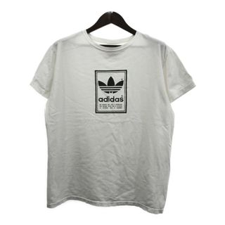 アディダス(adidas)の90年代 USA製 adidas アディダス 半袖Ｔシャツ スポーツ ロゴ ホワイト (メンズ L) 中古 古着 Q6410(Tシャツ/カットソー(半袖/袖なし))