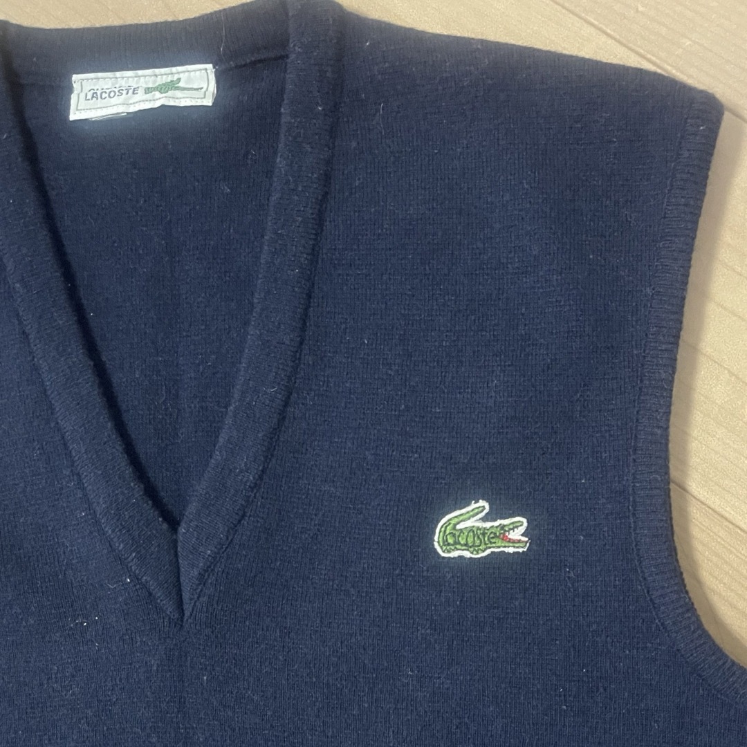 ラコステLACOSTE  ウール混 Vネック ベスト ネイビー size3  メンズのトップス(ベスト)の商品写真