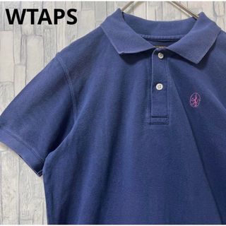 W)taps - WTAPS ダブルタップス 刺繍 ポロシャツ 半袖 S ネイビー 鹿の子