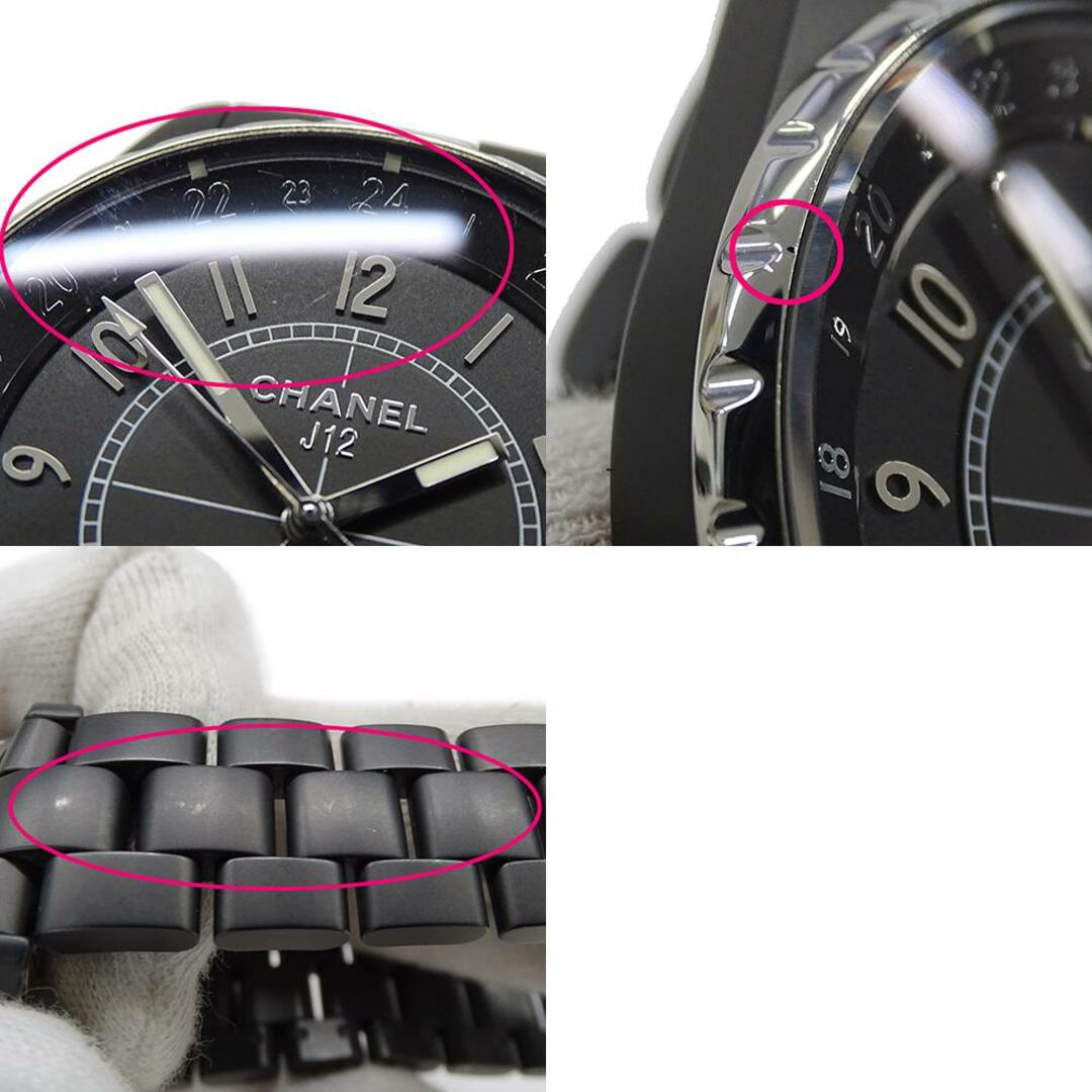 CHANEL(シャネル)のシャネル CHANEL 時計 メンズ ブランド J12 GMT デイト 自動巻き AT ステンレス SS ブラックセラミック H3101 マット 磨き済み 【中古】 メンズの時計(腕時計(アナログ))の商品写真