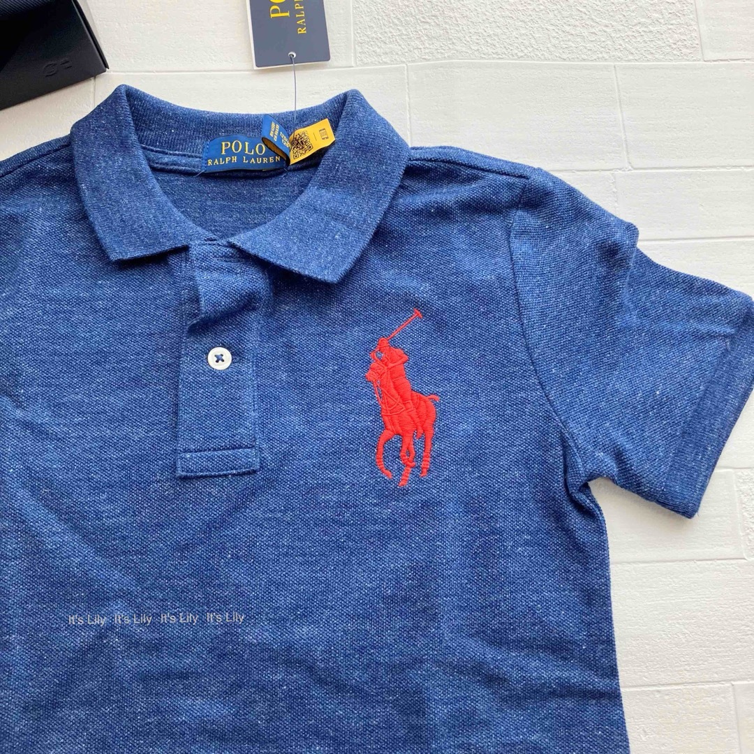 Ralph Lauren(ラルフローレン)の4t110cm 半袖　BPポロシャツ　ラルフローレン  ヘザーブルー キッズ/ベビー/マタニティのキッズ服男の子用(90cm~)(Tシャツ/カットソー)の商品写真