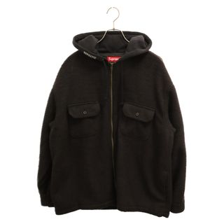 シュプリーム(Supreme)のSUPREME シュプリーム 23AW Fleece Zip Up Hooded Shirt フリース ジップアップ フーデッド シャツ ジャケット ブラック(フライトジャケット)