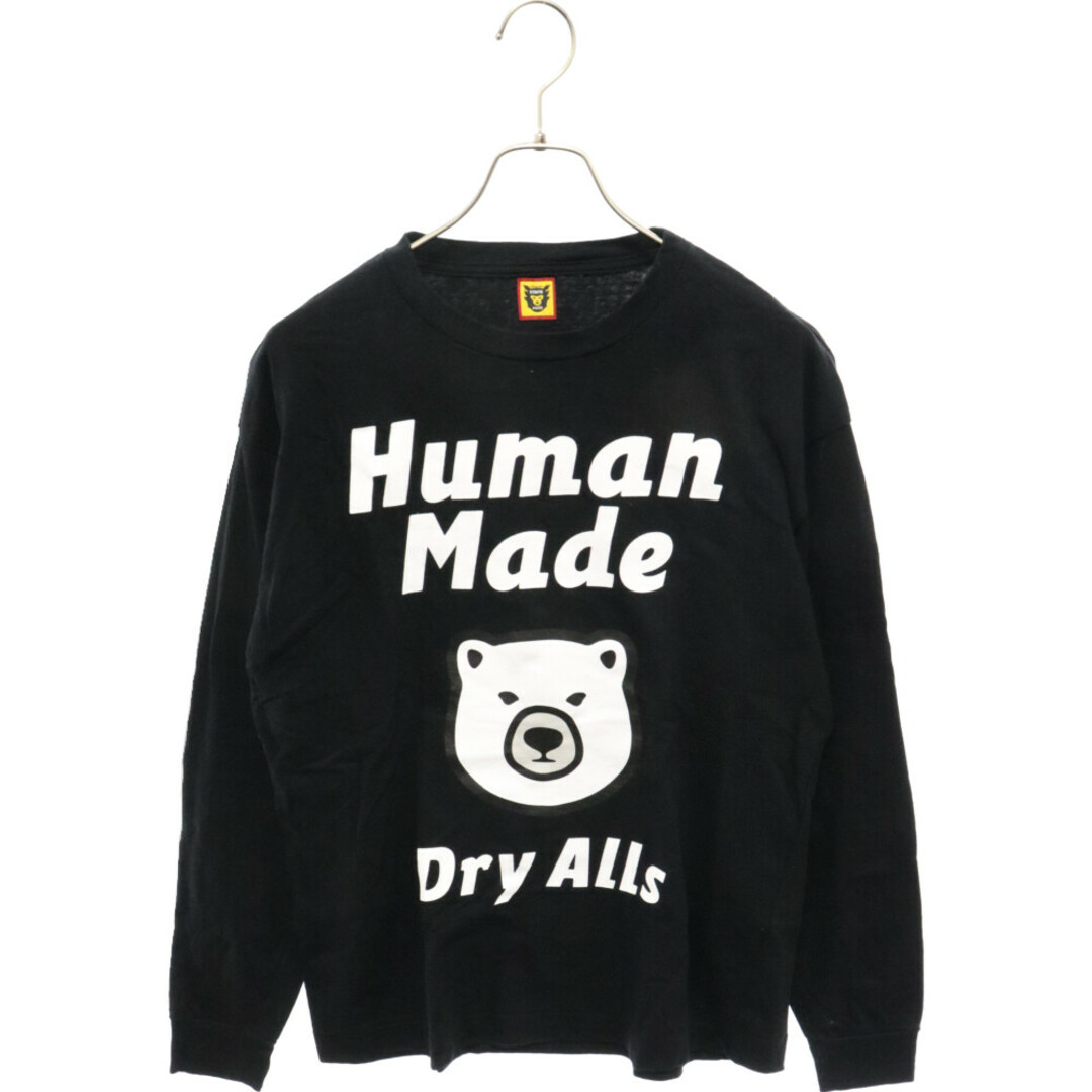 HUMAN MADE(ヒューマンメイド)のHUMAN MADE ヒューマンメイド DRY ALLS BEAR T-SHIRT ベアプリント長袖Tシャツ シロクマ ブラック メンズのトップス(Tシャツ/カットソー(七分/長袖))の商品写真