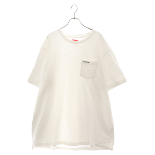 シュプリーム(Supreme)のSUPREME シュプリーム 21SS Pocket Tee S/S ロゴ刺繍 フロントポケット 半袖Tシャツ カットソー ホワイト(Tシャツ/カットソー(半袖/袖なし))