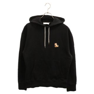 メゾンキツネ(MAISON KITSUNE')のMAISON KITSUNE メゾンキツネ CHUKKA FOX PATCH CLASSIC HOODIE フォックス刺繍 スウェットプルオーバーパーカー フーディ ブラック IU00355KM0001(パーカー)