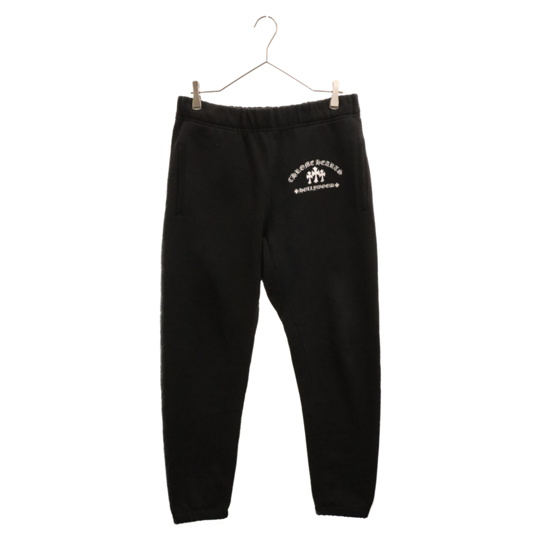 Chrome Hearts(クロムハーツ)のCHROME HEARTS クロムハーツ Y NOT Cemetery Cross Sweat Pants ワイノットセメタリークロス刺繍 スウェットパンツ ブラック メンズのパンツ(その他)の商品写真