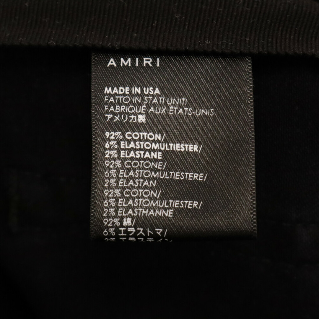 AMIRI(アミリ)のAMIRI アミリ Scarves Art Patch Jeans スカーフアートパッチ 蛇腹 スキニーデニムパンツ ブラック メンズのパンツ(デニム/ジーンズ)の商品写真