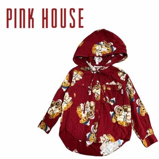 ピンクハウス(PINK HOUSE)のBABY PINK HOUSE 　テディベア　総柄　シャツ　パーカー　110(その他)