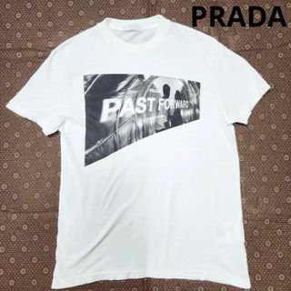 プラダ(PRADA)の【ロゴ入り】プラダ カットソー Tシャツ S デザイン 写真 ユニセックス 白(Tシャツ/カットソー(半袖/袖なし))