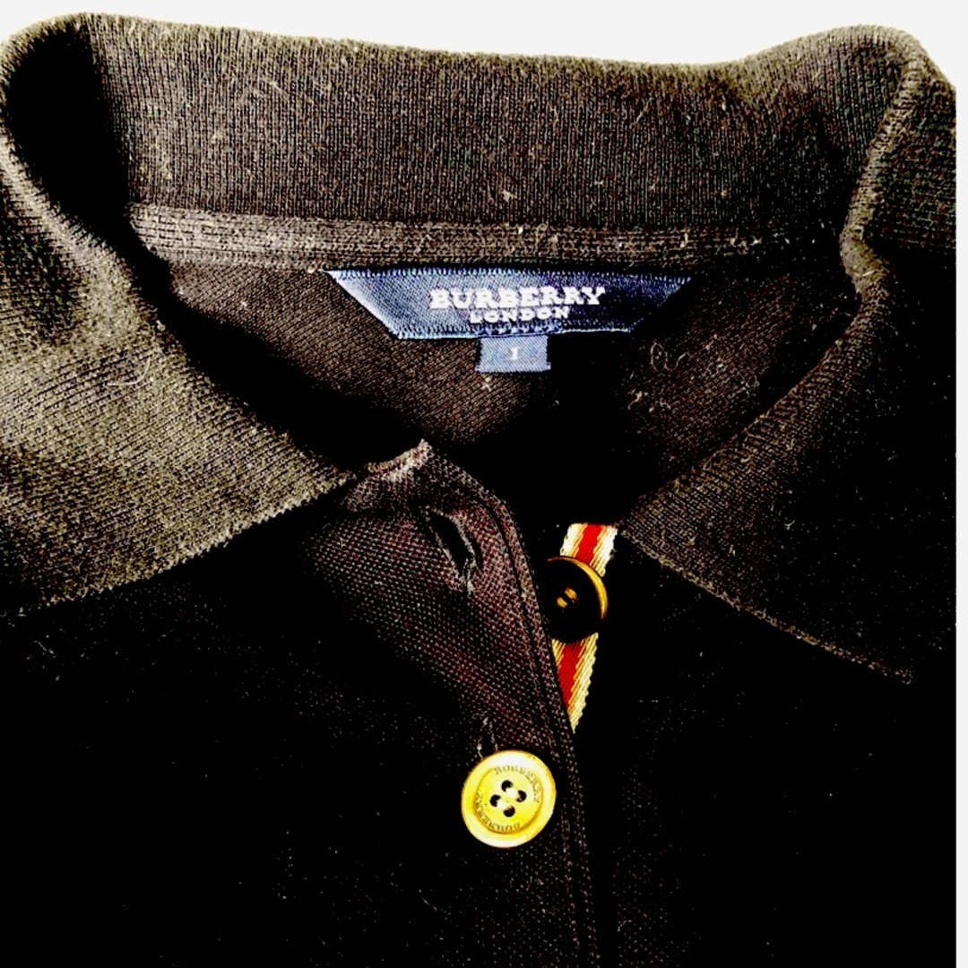 BURBERRY(バーバリー)のバーバリー ロンドンポロシャツサイズ1金ボタン刺繍ロゴ レディースのトップス(ポロシャツ)の商品写真