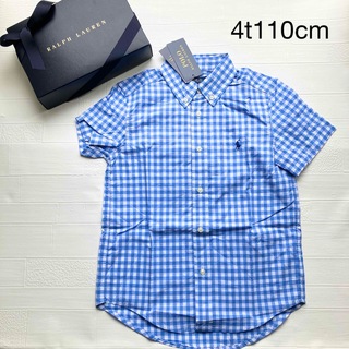 ラルフローレン(Ralph Lauren)の4t110cm 青　ギンガムチェック　ラルフローレン  半袖(Tシャツ/カットソー)