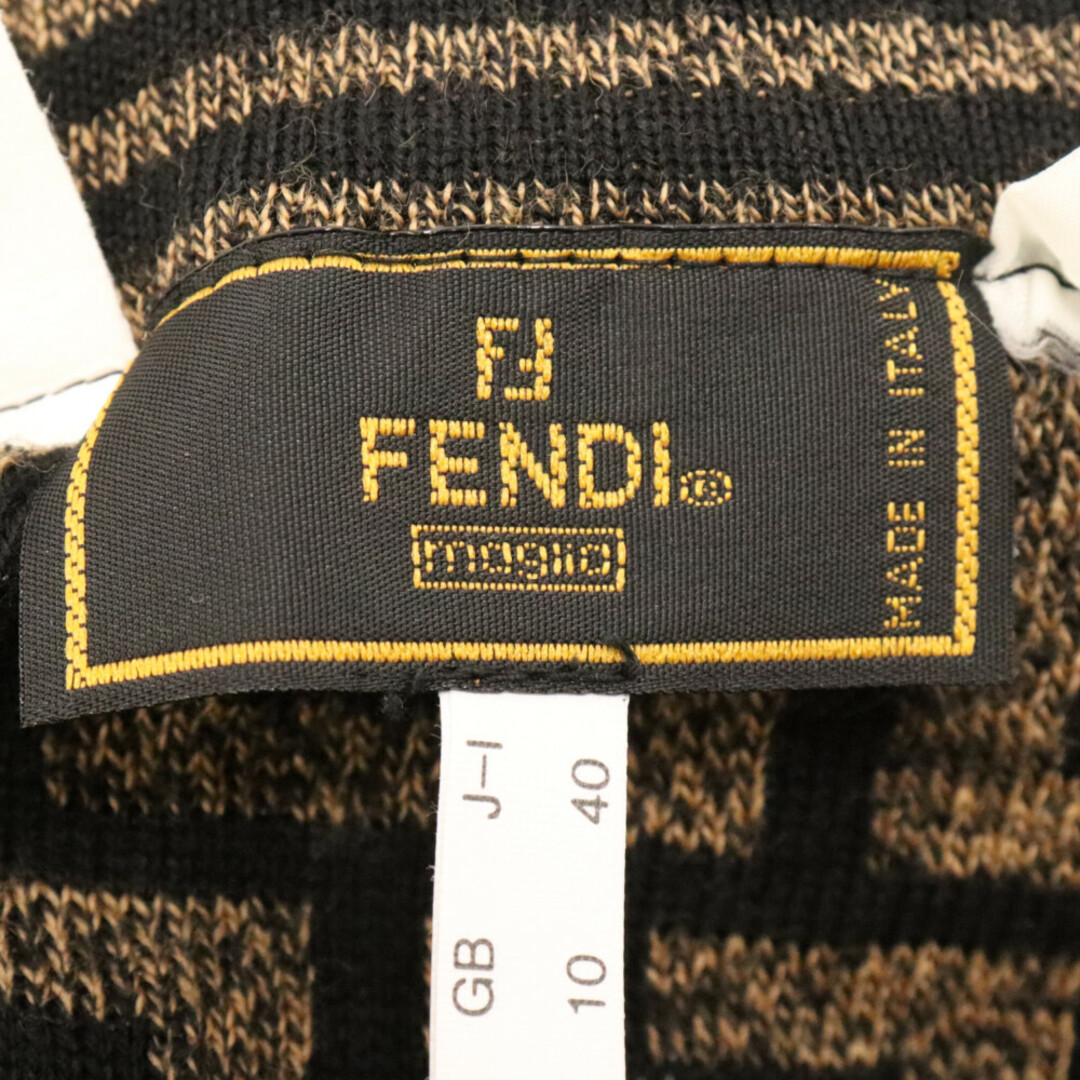 FENDI(フェンディ)のFENDI フェンディ ズッカ柄 スリット ウールショートスカート 9255 ブラウン レディース レディースのスカート(ミニスカート)の商品写真