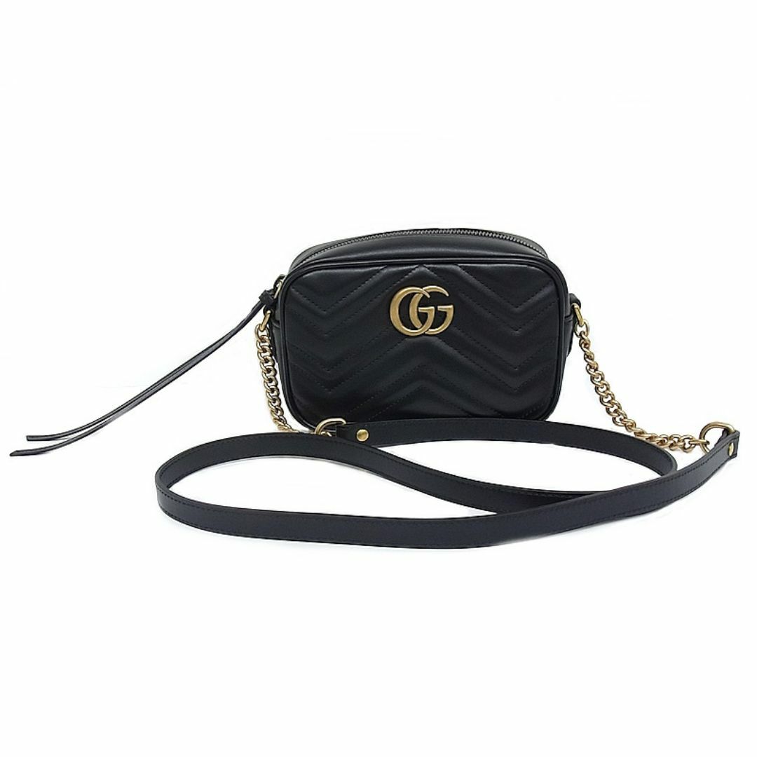 Gucci(グッチ)のグッチ GUCCI　448065 チェーンショルダーバッグ GGマーモント　ブラック　ミニショルダー レディースのバッグ(ショルダーバッグ)の商品写真