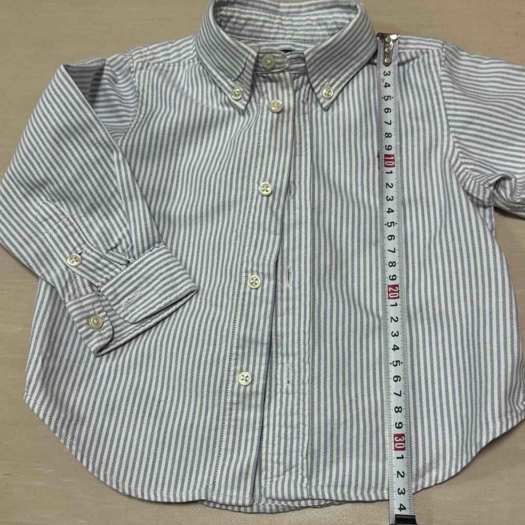 POLO RALPH LAUREN(ポロラルフローレン)のラルフローレン シャツ18M(85cm) ストライプ長袖シャツ キッズ/ベビー/マタニティのベビー服(~85cm)(シャツ/カットソー)の商品写真