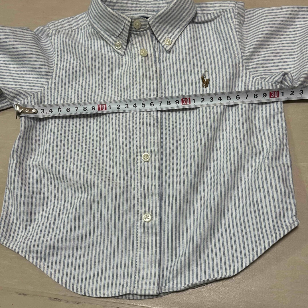 POLO RALPH LAUREN(ポロラルフローレン)のラルフローレン シャツ18M(85cm) ストライプ長袖シャツ キッズ/ベビー/マタニティのベビー服(~85cm)(シャツ/カットソー)の商品写真