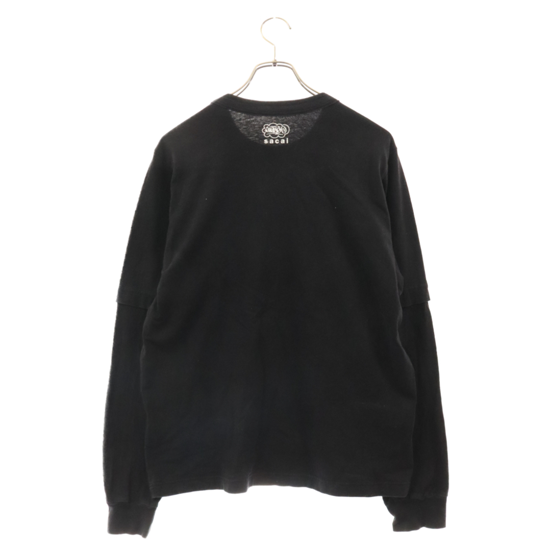 sacai(サカイ)のSacai サカイ 21AW ERIC HAZE L/S TEE フロントロゴ ドッキング長袖Tシャツ 21-0304S ブラック メンズのトップス(Tシャツ/カットソー(七分/長袖))の商品写真