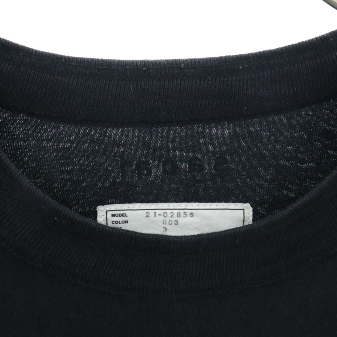sacai(サカイ)のSacai サカイ 21AW ×KAWS フロントロゴ刺繍 ポケット半袖Tシャツ クルーネックカットソー 21-0285S ブラック メンズのトップス(Tシャツ/カットソー(半袖/袖なし))の商品写真