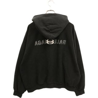 Balenciaga - BALENCIAGA バレンシアガ INSIDE OUT ZIP-UP HOODIE 790378 TQVJ3 インサイドアウト ジップアップパーカー フーディー ブラック