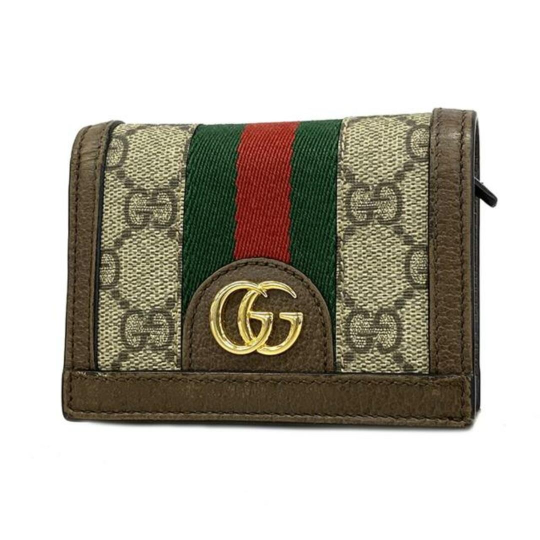 Gucci(グッチ)の【4ib2060】グッチ 財布/オフィディア/523155/PVC/レザー/ブラウン/ゴールド金具 【中古】 レディース レディースのファッション小物(財布)の商品写真