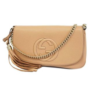 グッチ(Gucci)の【4ib2076】グッチ ショルダーバッグ/ソーホー/インターロッキングG/536224/レザー/ピンクベージュ/シャンパンゴールド金具 【中古】 レディース(ショルダーバッグ)