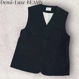 Demi-Luxe BEAMS サッカー 比翼ジレ ブラック デミルクス