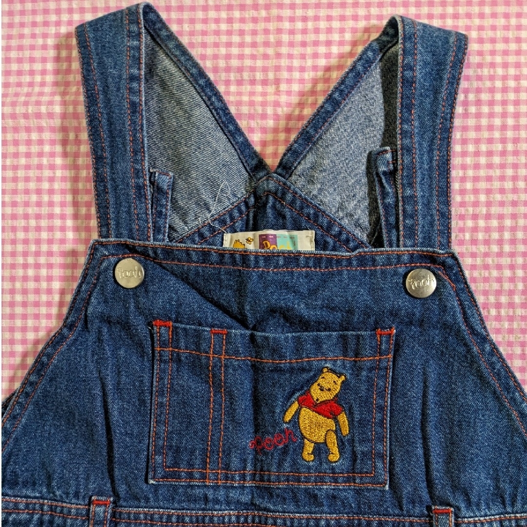 ＃🐝プーさんサロペットデニムスカート🐝 キッズ/ベビー/マタニティのキッズ服女の子用(90cm~)(スカート)の商品写真