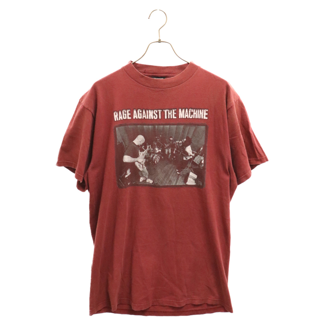 VINTAGE ヴィンテージ 90s rage against the machine レイジアゲインストザマシーン プリント クルーネック半袖カットソーTシャツ レッド メンズのトップス(Tシャツ/カットソー(半袖/袖なし))の商品写真