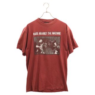 VINTAGE ヴィンテージ 90s rage against the machine レイジアゲインストザマシーン プリント クルーネック半袖カットソーTシャツ レッド(Tシャツ/カットソー(半袖/袖なし))