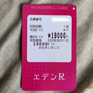 川崎ソープ エデンR ポイントカード(遊園地/テーマパーク)