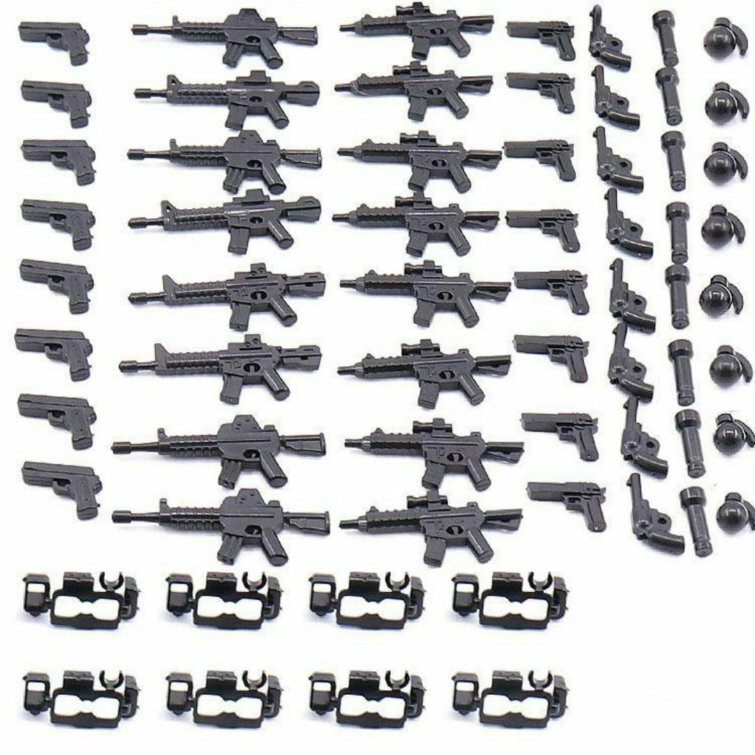 黒 60個 レゴ 武器 LEGO 互換 銃 ライフル ミリタリー c0 キッズ/ベビー/マタニティのおもちゃ(積み木/ブロック)の商品写真