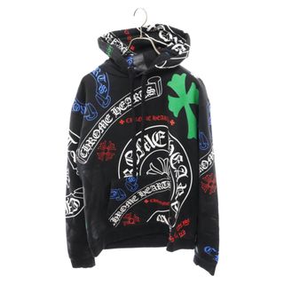 クロムハーツ(Chrome Hearts)のCHROME HEARTS クロムハーツ STENCIL HOODIE ステンシル フーディー 総柄 プリント プルオーバーパーカー ブラック(パーカー)