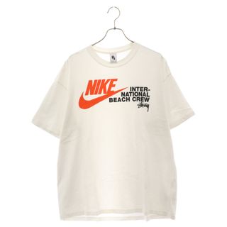 ナイキ(NIKE)のNIKE ナイキ 20SS ×STUSSY INTERNATIONAL BEACH CREW ステューシー インターナショナル ビーチ クルー プリント 半袖カットソー Tシャツ ホワイト DD3070-121(Tシャツ/カットソー(半袖/袖なし))