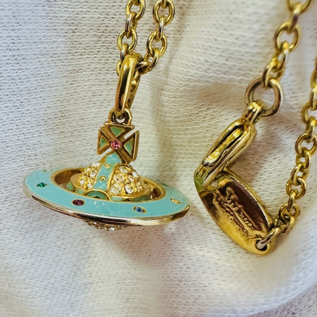 Vivienne Westwood(ヴィヴィアンウエストウッド)の超希少VivienneWestwood ブルーサテライトオーブネックレス レディースのアクセサリー(ネックレス)の商品写真