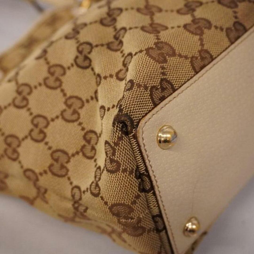 Gucci(グッチ)の【4ib2350】グッチ トートバッグ/GGキャンバス/120840/キャンバス/アイボリー/ベージュ/ゴールド金具 【中古】 レディース レディースのバッグ(トートバッグ)の商品写真