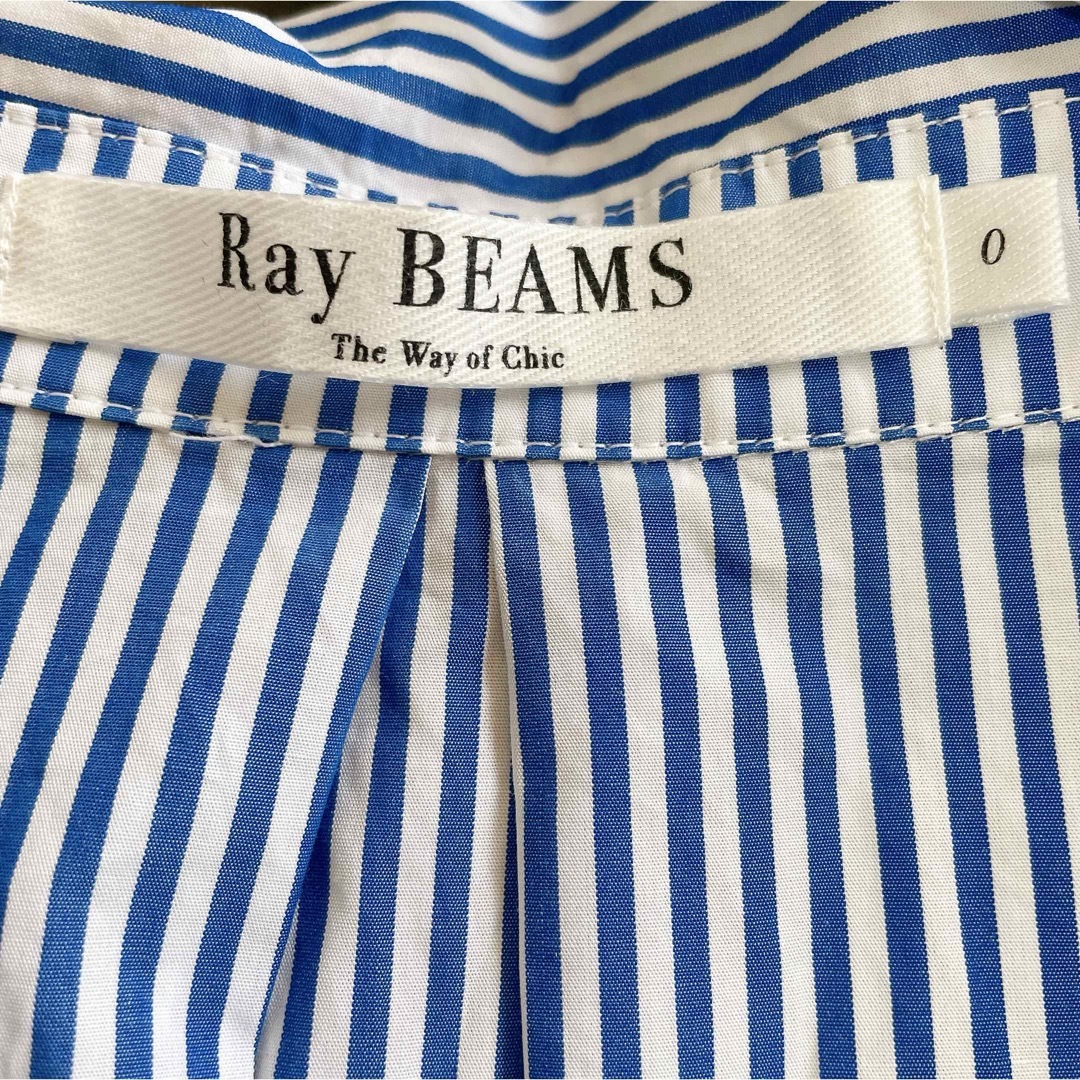 Ray BEAMS(レイビームス)の美品⭐️Ray BEAMS レイビームス ストライプワンピース リボン ブルーS レディースのワンピース(ひざ丈ワンピース)の商品写真