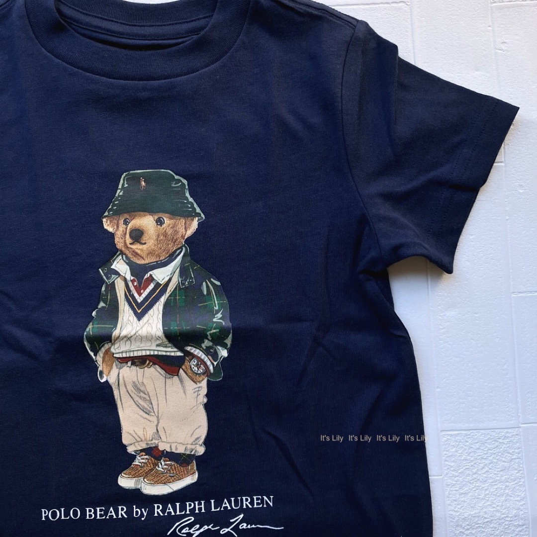 Ralph Lauren(ラルフローレン)の6t120cm 半袖　紺　グリーンハットベア　ラルフローレン キッズ/ベビー/マタニティのキッズ服男の子用(90cm~)(Tシャツ/カットソー)の商品写真