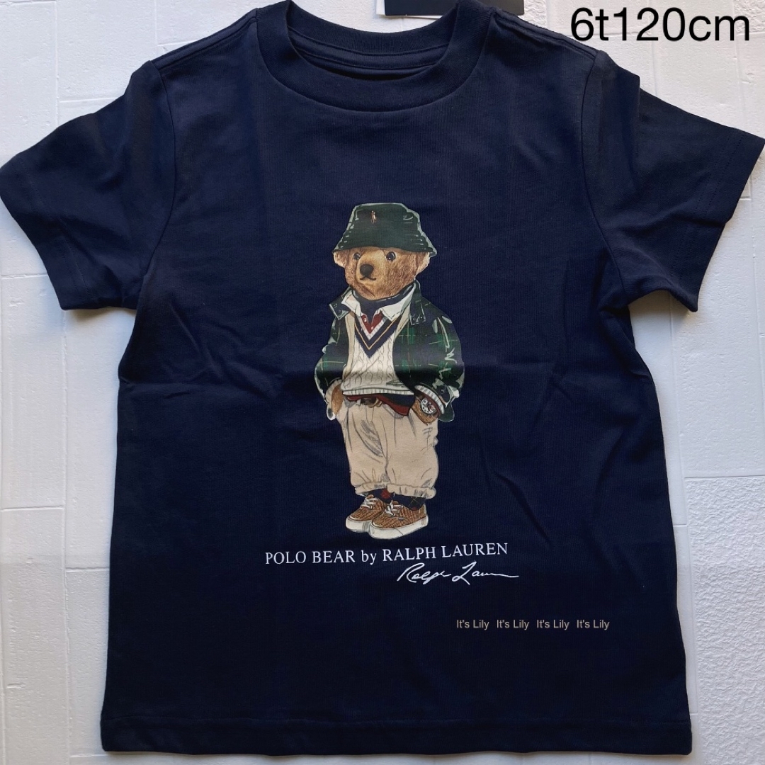 Ralph Lauren(ラルフローレン)の6t120cm 半袖　紺　グリーンハットベア　ラルフローレン キッズ/ベビー/マタニティのキッズ服男の子用(90cm~)(Tシャツ/カットソー)の商品写真